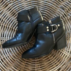 Marc Fisher Black Ankle Booties with Buckle Detail